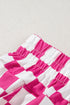 Retro Checkered Print High Waisted Casual Shorts