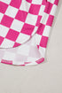 Retro Checkered Print High Waisted Casual Shorts