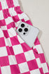 Retro Checkered Print High Waisted Casual Shorts