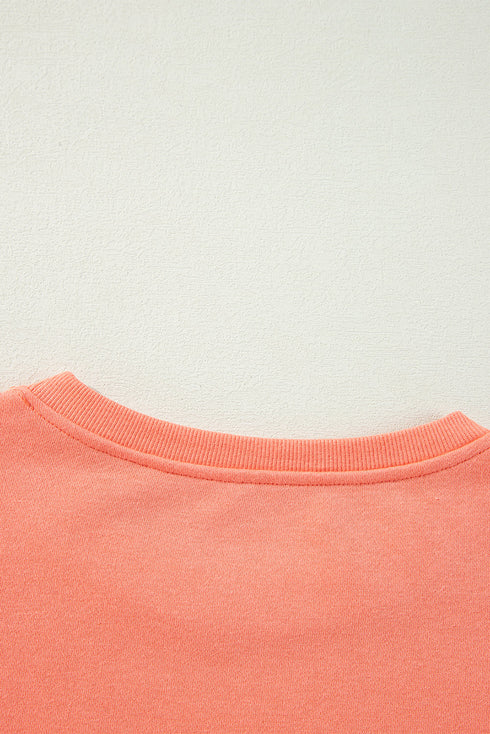 Retro Chevron Sleeve Crew Neck Pullover Sweatshirt
