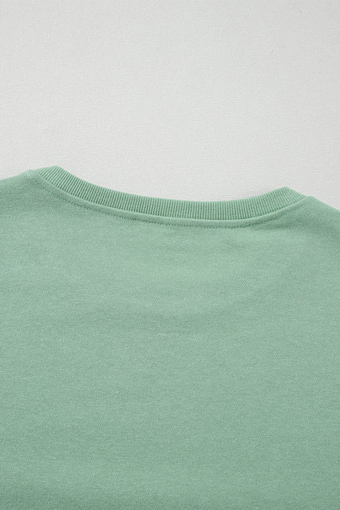 Retro Chevron Sleeve Crew Neck Pullover Sweatshirt