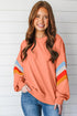 Retro Chevron Sleeve Crew Neck Pullover Sweatshirt