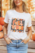 Retro Daisy Checkerboard Fall Vibes Graphic Print T Shirt