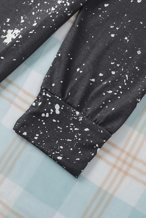 Retro Distressed Animal Print Crew Neck Pullover Top