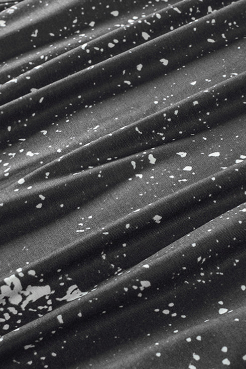 Retro Distressed Animal Print Crew Neck Pullover Top