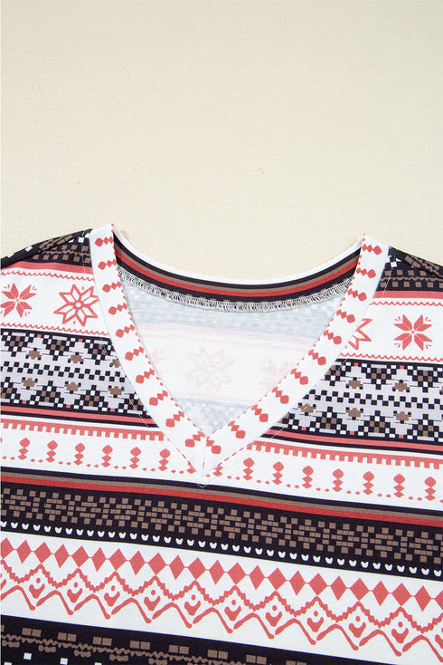 Retro Fair Isle Slouchy Pullover Lounge Set