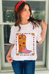 Retro Floral Cowgirl Boot Graphic Print Short Sleeve Casual Tee