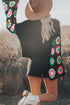 Retro Floral Crochet Bell Sleeve Pullover Sweater
