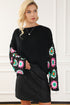 Retro Floral Crochet Bell Sleeve Pullover Sweater