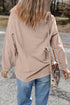 Retro Floral Graphic Corded Crew Neck Sweatshirt