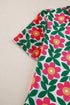 Retro Floral Mesh Short Sleeve Fitted Top