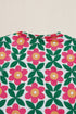 Retro Floral Mesh Short Sleeve Fitted Top