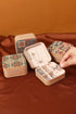 Retro Floral Print Portable Faux Leather Square Jewelry Box
