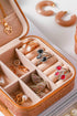 Retro Floral Print Portable Faux Leather Square Jewelry Box
