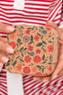 Retro Floral Print Portable Faux Leather Square Jewelry Box