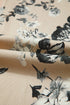 Retro Floral Print Turn Up Cuffed Hem Loose Jeans