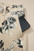 Retro Floral Print Turn Up Cuffed Hem Loose Jeans