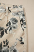 Retro Floral Print Turn Up Cuffed Hem Loose Jeans