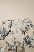 Retro Floral Print Turn Up Cuffed Hem Loose Jeans