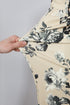 Retro Floral Print Turn Up Cuffed Hem Loose Jeans