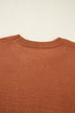 Retro Floral Short Sleeve Crew Neck Sweater