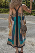 Retro Geometric Printed Y Back Sleeveless Dress