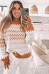 Retro Geometric Zigzag Jacquard Knit Sweater