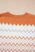Retro Geometric Zigzag Jacquard Knit Sweater