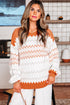 Retro Geometric Zigzag Jacquard Knit Sweater