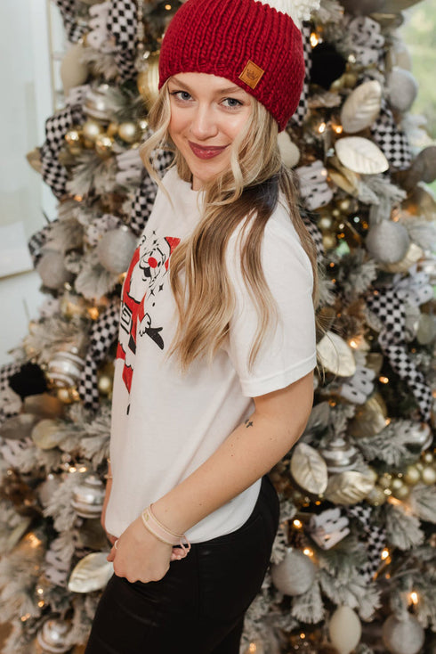 Retro Graphic Print Soft Cotton Jersey Crew Neck Tee