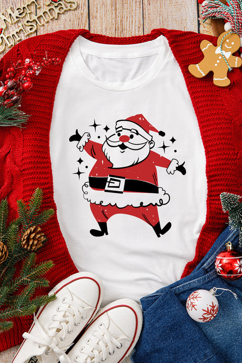 Retro Graphic Print Soft Cotton Jersey Crew Neck Tee