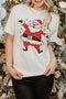 Retro Graphic Print Soft Cotton Jersey Crew Neck Tee