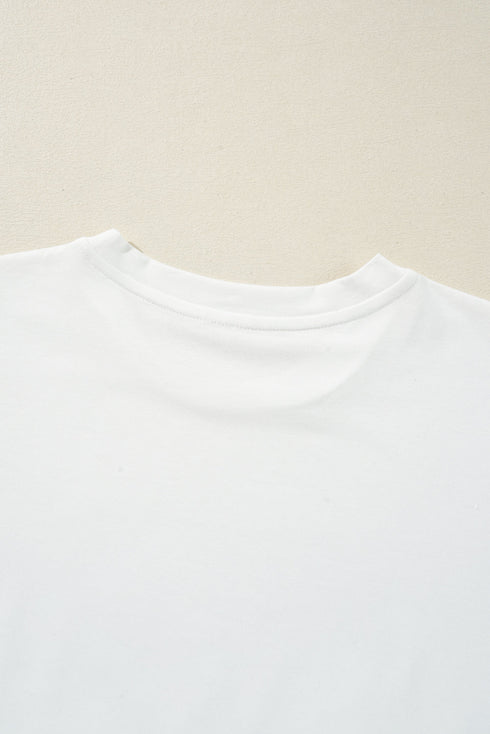 Retro Graphic Print Soft Cotton Jersey Crew Neck Tee