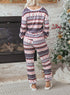 Retro Graphic Print Soft Knit Two Piece Lounge Set