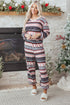 Retro Graphic Print Soft Knit Two Piece Lounge Set