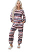 Retro Graphic Print Soft Knit Two Piece Lounge Set