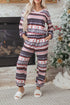 Retro Graphic Print Soft Knit Two Piece Lounge Set