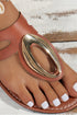 Retro Hollow Out Open Toe Faux Leather Slide Sandals