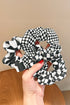 Retro Inspired Checkerboard Print Cloth Hair Scrunchie