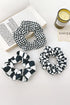 Retro Inspired Checkerboard Print Cloth Hair Scrunchie