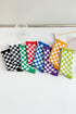 Retro Inspired Checkerboard Print Knit Tube Socks
