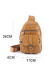 Retro Inspired Multi Compartment Faux Leather Sling Bag