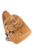Retro Inspired Multi Compartment Faux Leather Sling Bag
