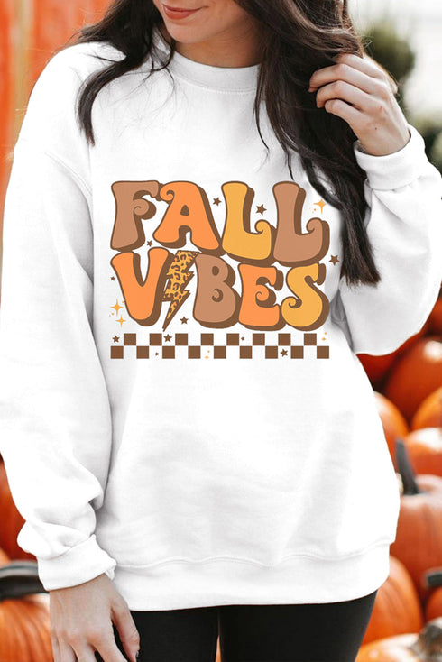 Retro Lettering Graphic Crew Neck Pullover Sweatshirt