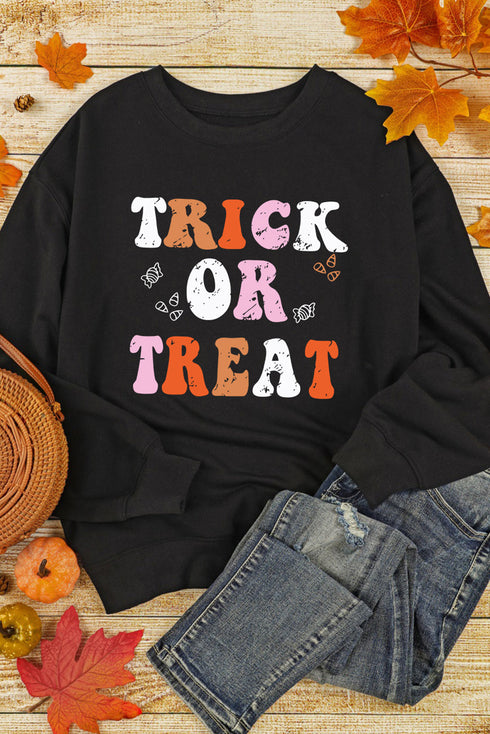 Retro Lettering Graphic Print Crew Neck Sweatshirt