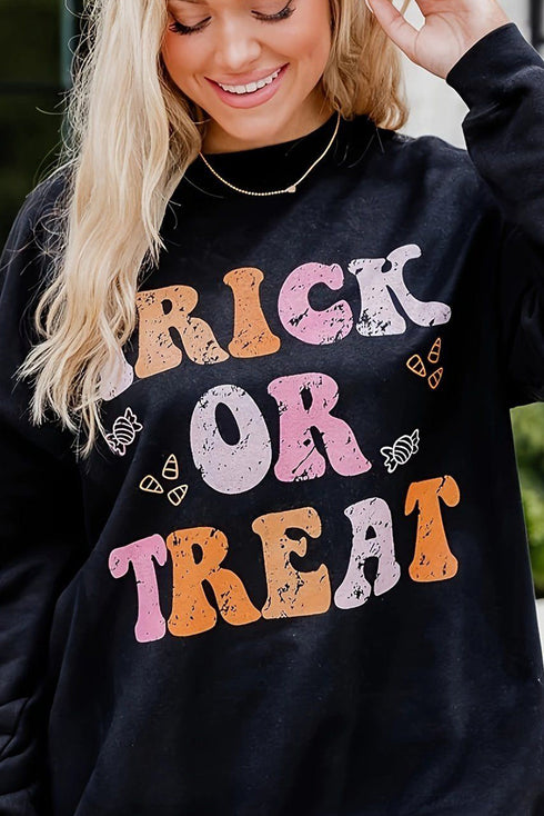 Retro Lettering Graphic Print Crew Neck Sweatshirt