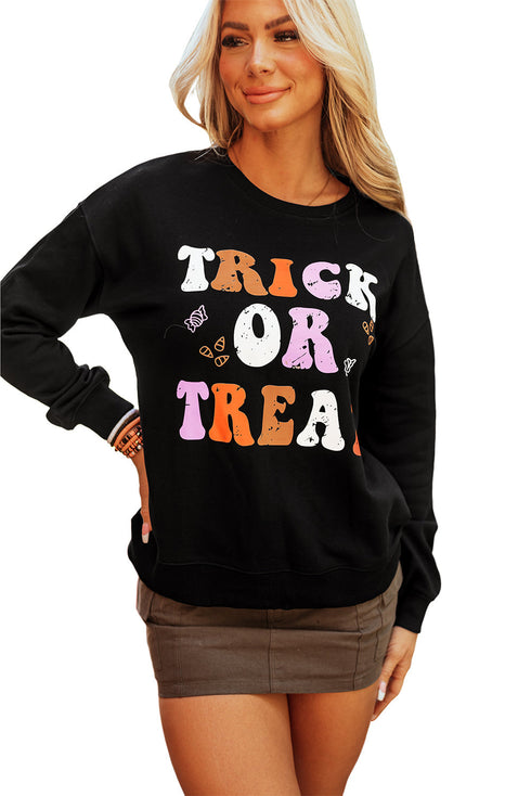 Retro Lettering Graphic Print Crew Neck Sweatshirt