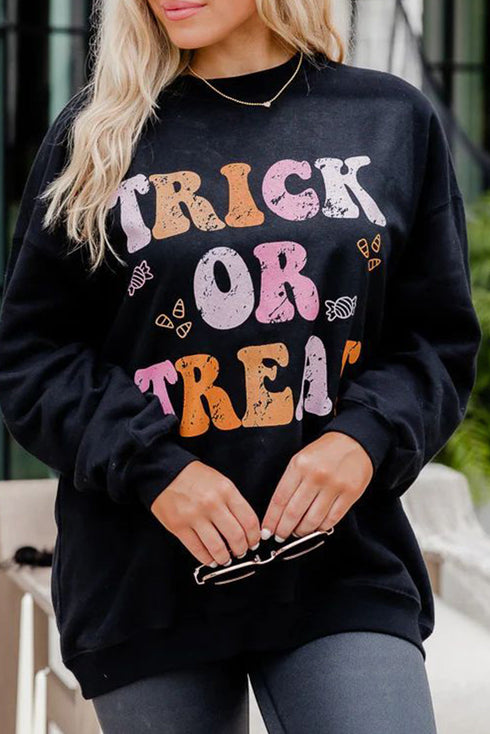 Retro Lettering Graphic Print Crew Neck Sweatshirt