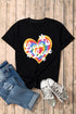 Retro Love Is Love Rainbow Heart Daisy Graphic Tee Shirt