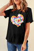 Retro Love Is Love Rainbow Heart Daisy Graphic Tee Shirt